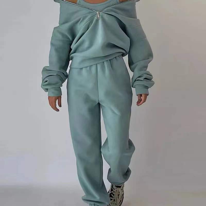 Ensemble jogging chaud à fermeture