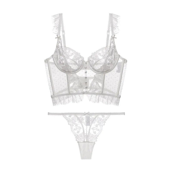 Ensemble de lingerie à soutien-gorge bustier et broderie florale