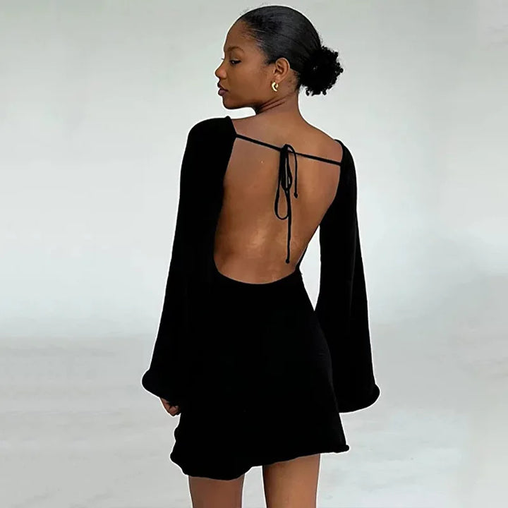 Robe en maille dos nu