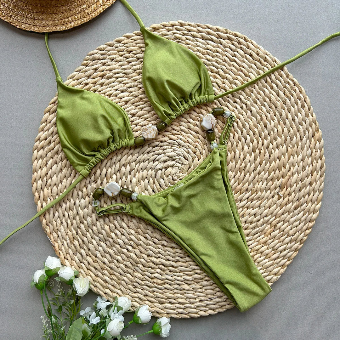 Bikini à pierres décoratives