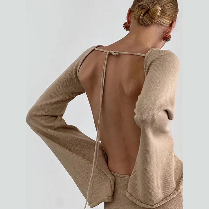 Robe en maille dos nu