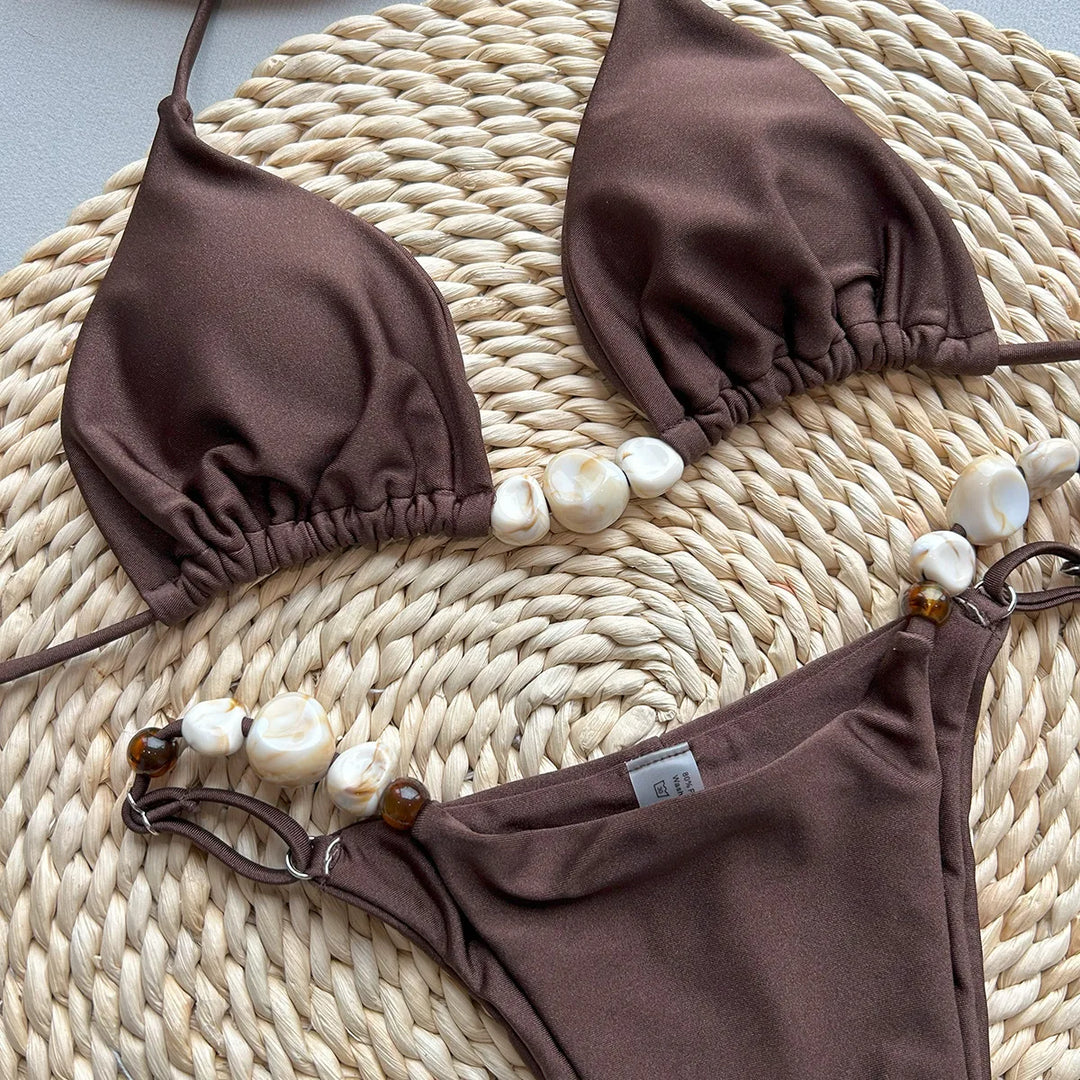 Bikini à pierres décoratives