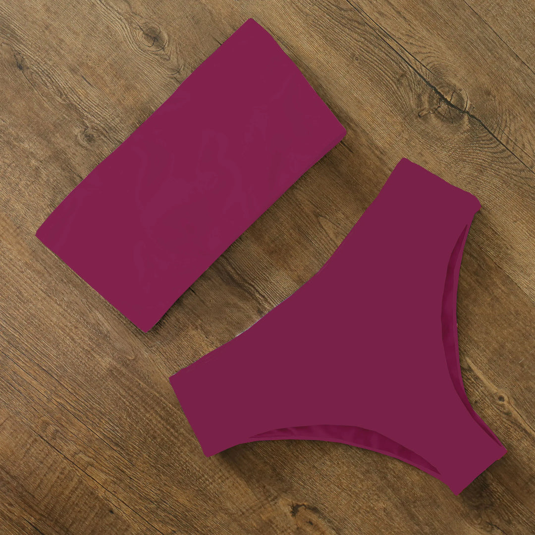 Maillot de bain 2 pièces sans bretelles