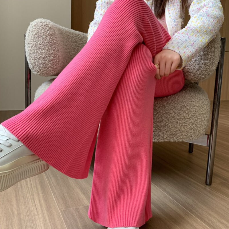 Pantalon ample en maille à laçage