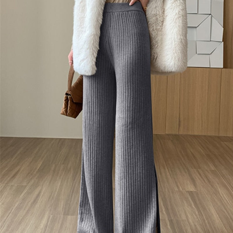Pantalon en maille à découpes aux jambes