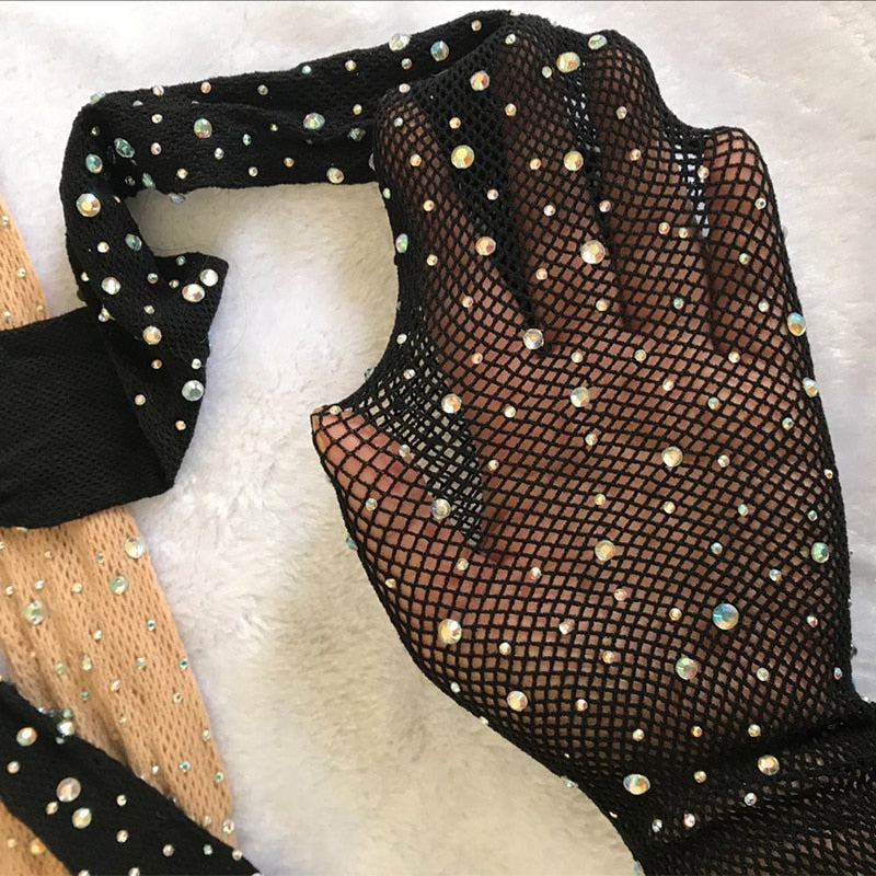 Collants résille à cristaux