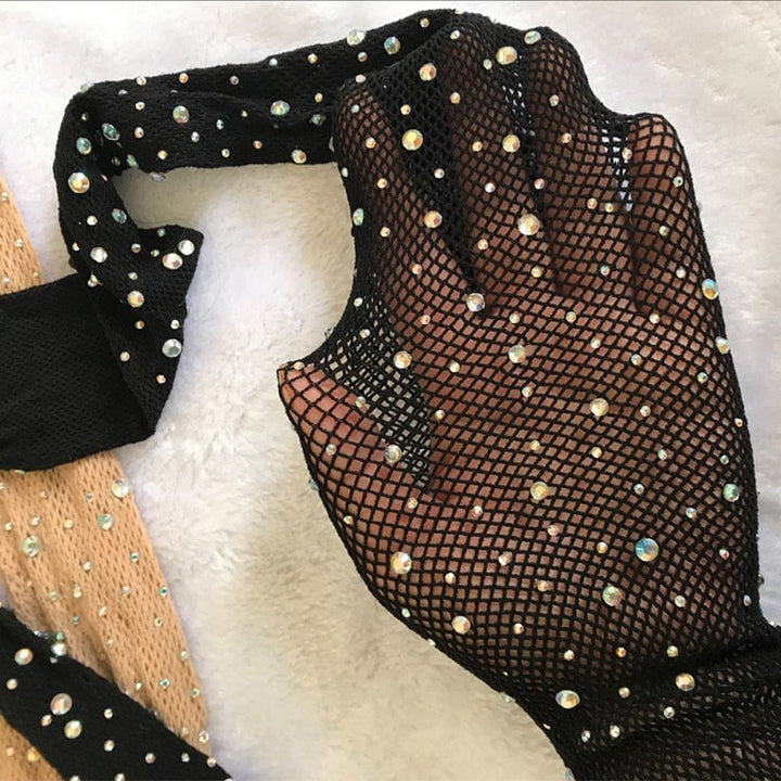 Collants résille à cristaux