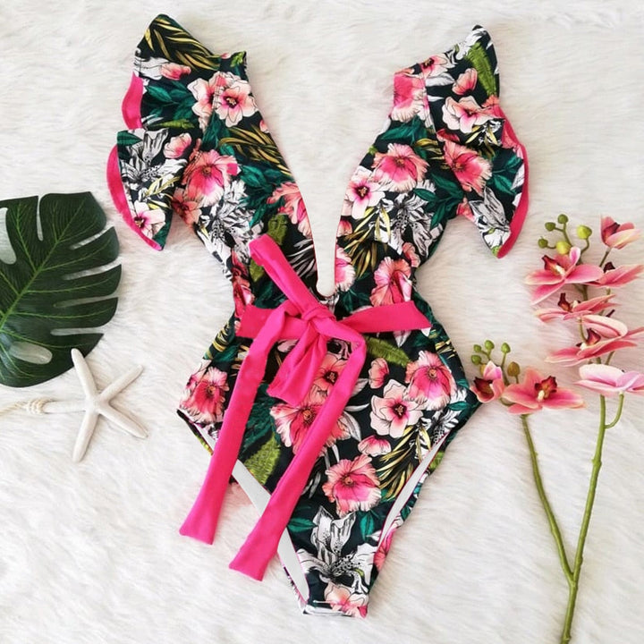 Maillot de bain une pièce à nœud décoratif