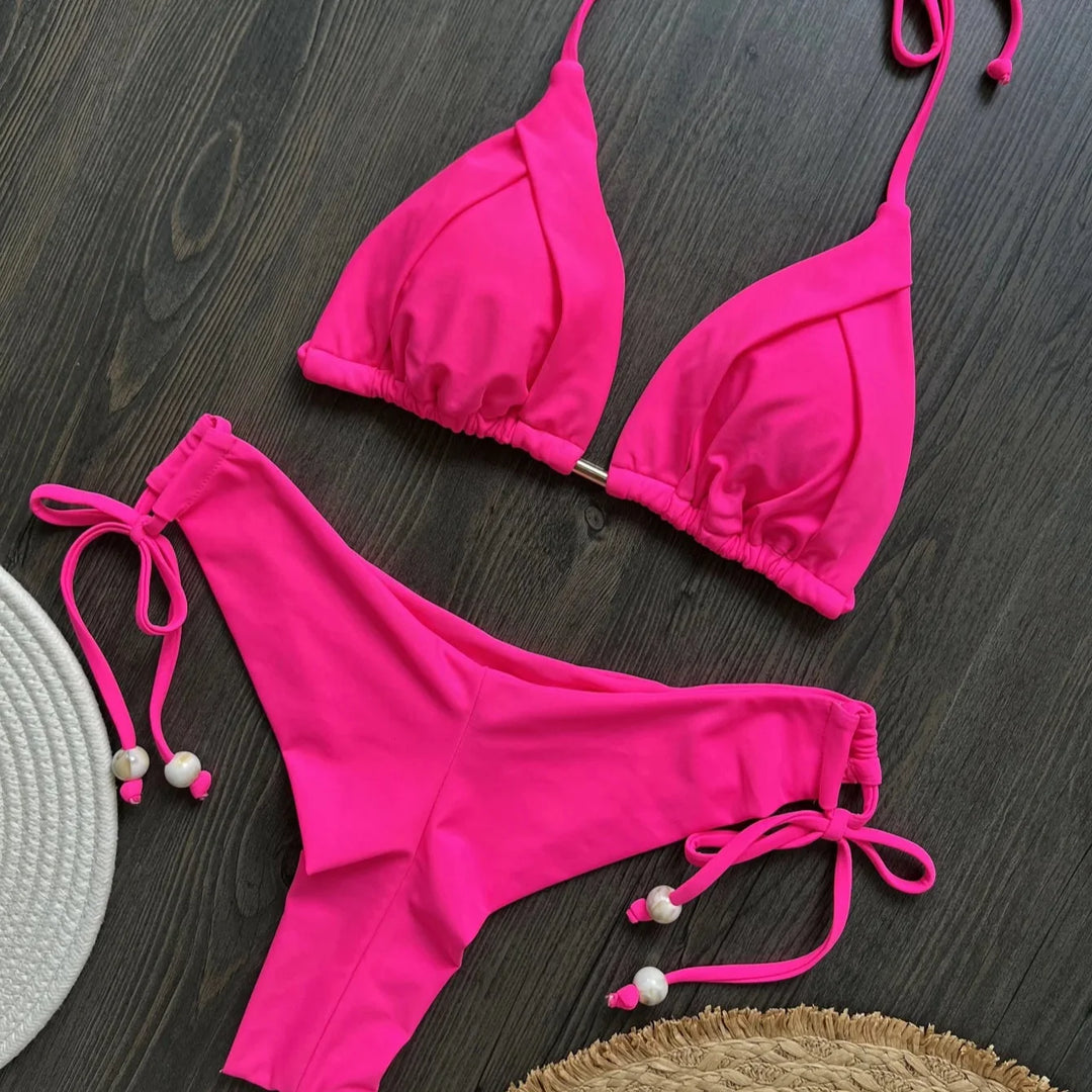 Bikini à cordons décoratifs