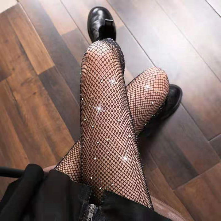 Collants résille à cristaux