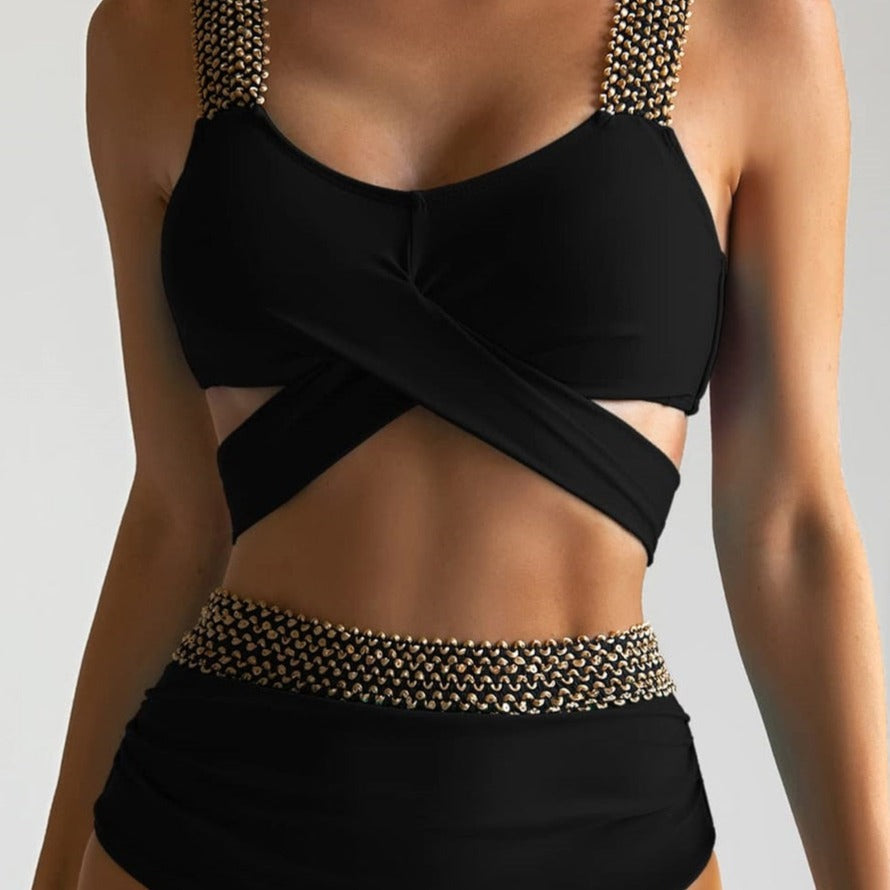 Maillot de bain 2 pièces taille haute