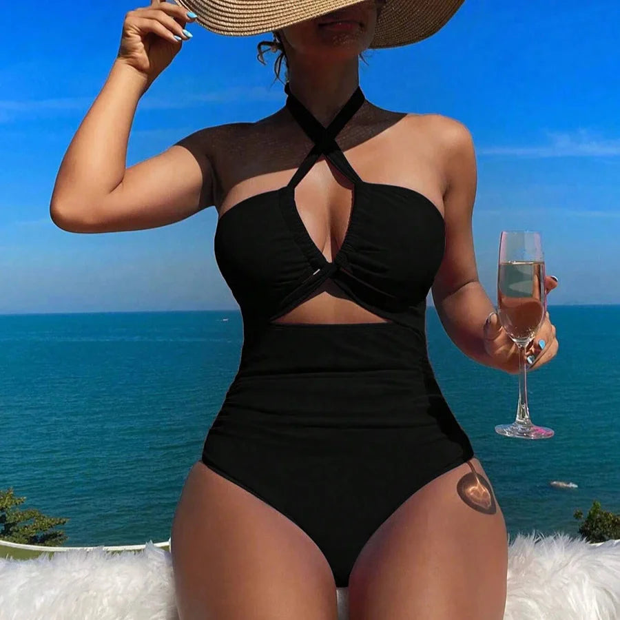 Maillot de bain une pièce noué au cou