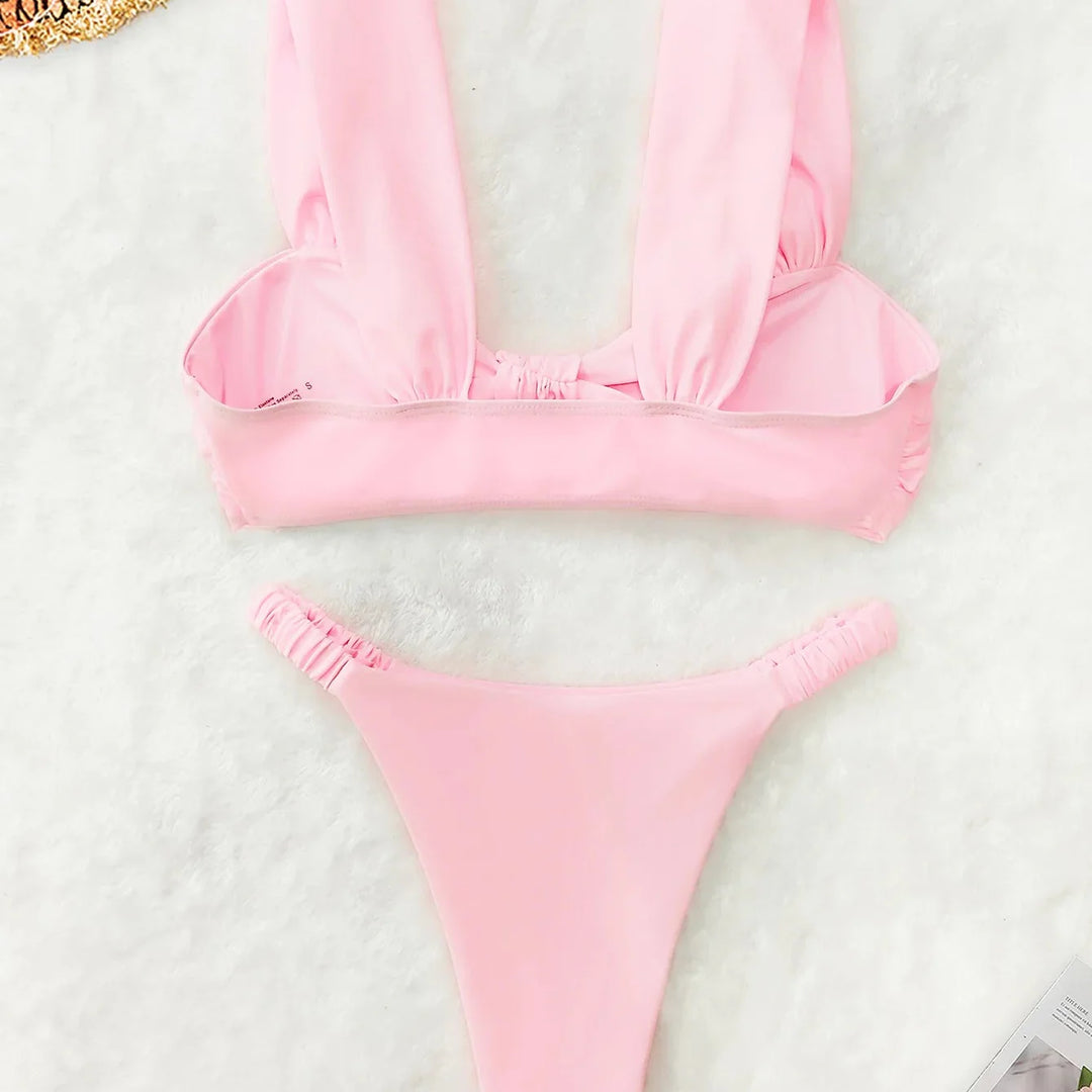 Maillot de bain plissé à nœud