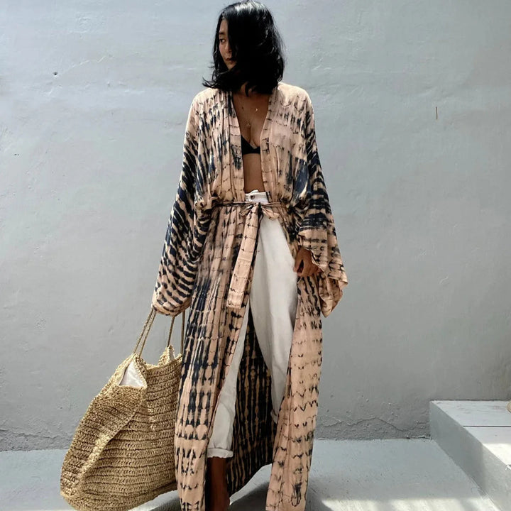 Kimono de plage tie-dye