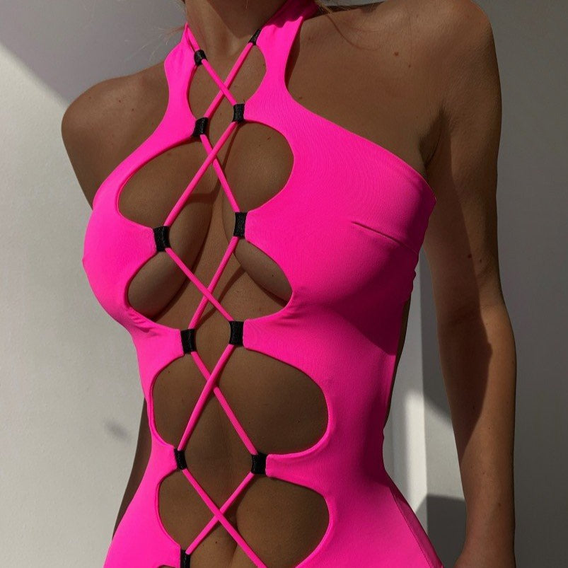 Maillot de bain une pièce à laçage