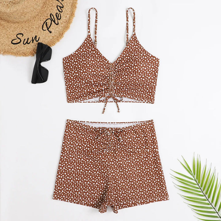 Maillot de bain avec short taille haute