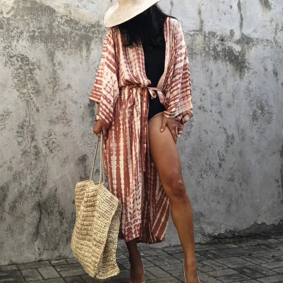 Kimono de plage tie-dye