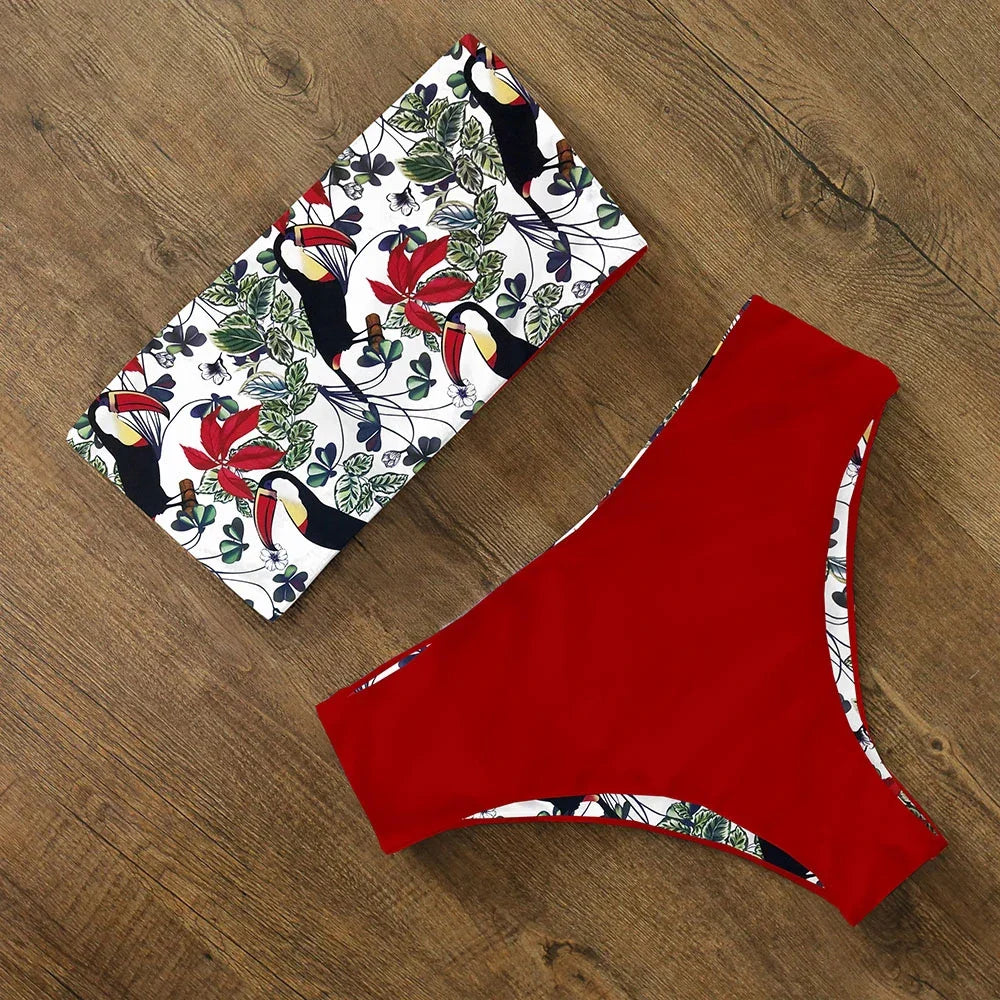 Maillot de bain 2 pièces sans bretelles