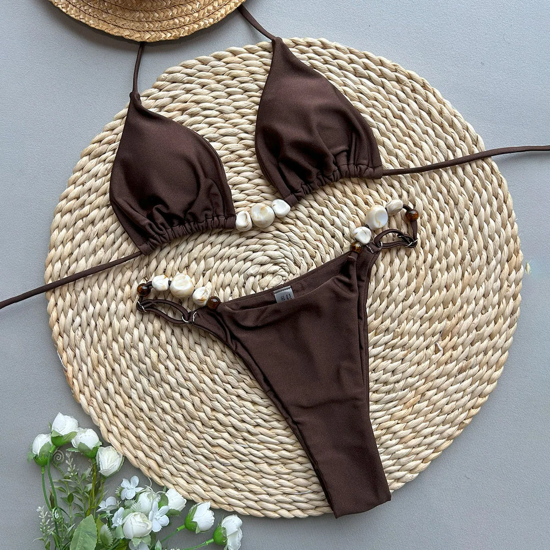 Bikini à pierres décoratives