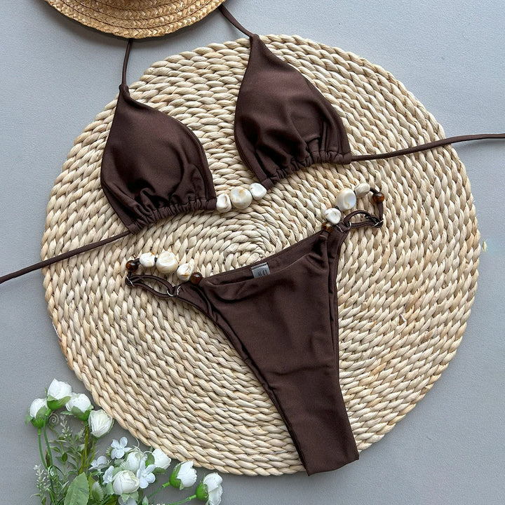 Bikini à pierres décoratives