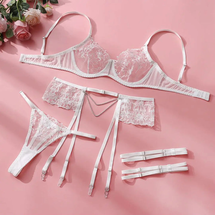 Ensemble de lingerie à chaînette en cristal