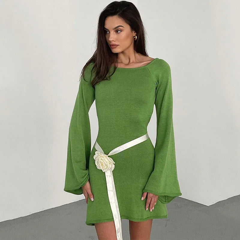 Robe en maille dos nu