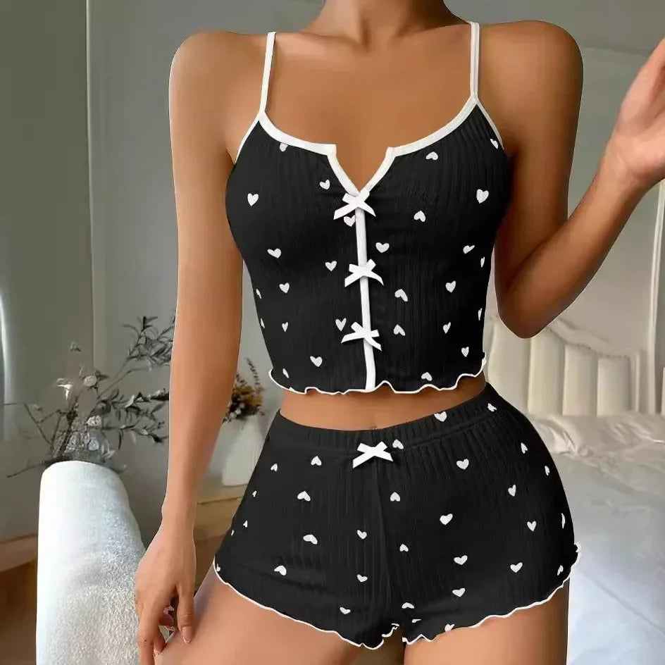 Pyjama à imprimé cœur