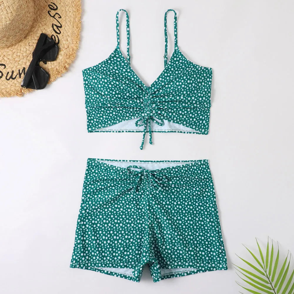 Maillot de bain avec short taille haute