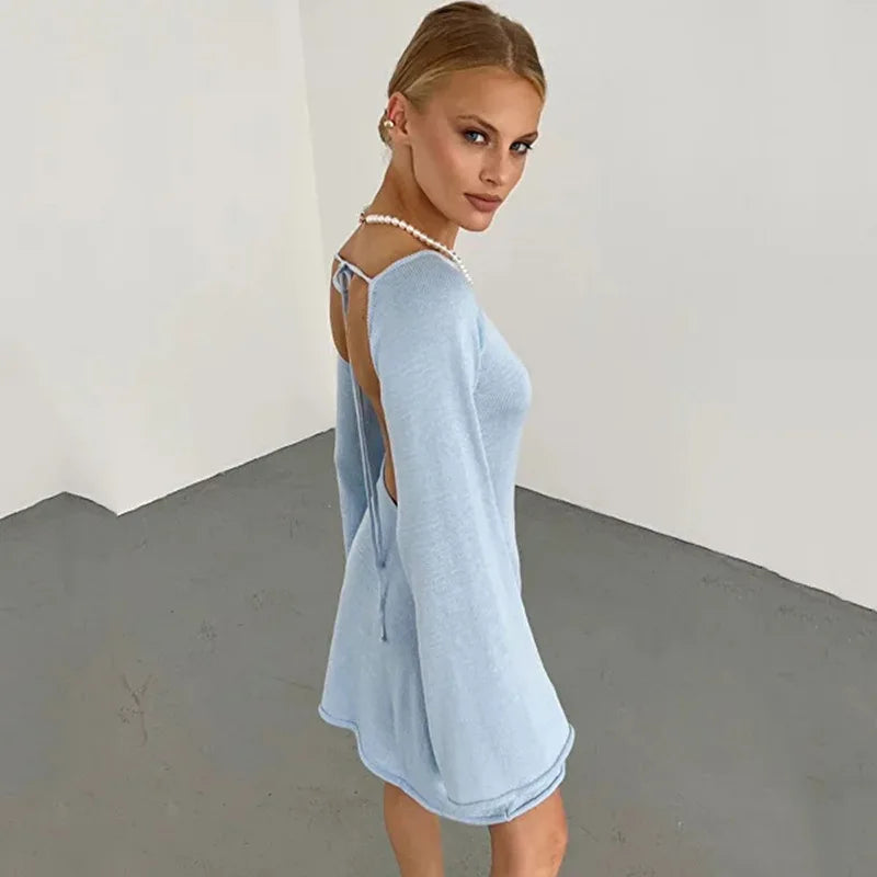 Robe en maille dos nu