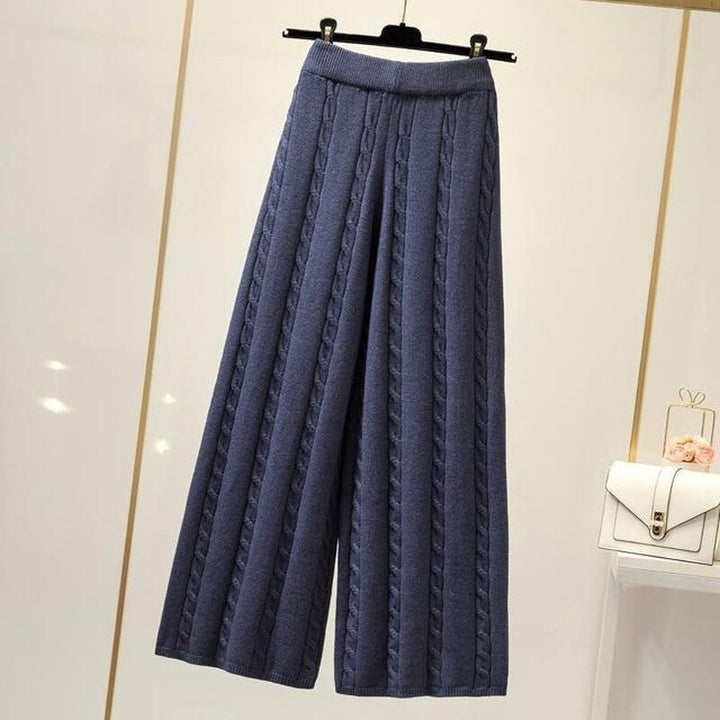 Pantalon ample en maille à motif