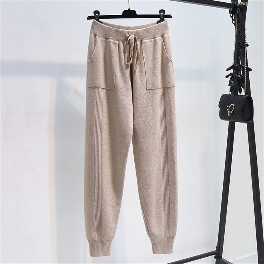 Pantalon ample en maille à bas resserré