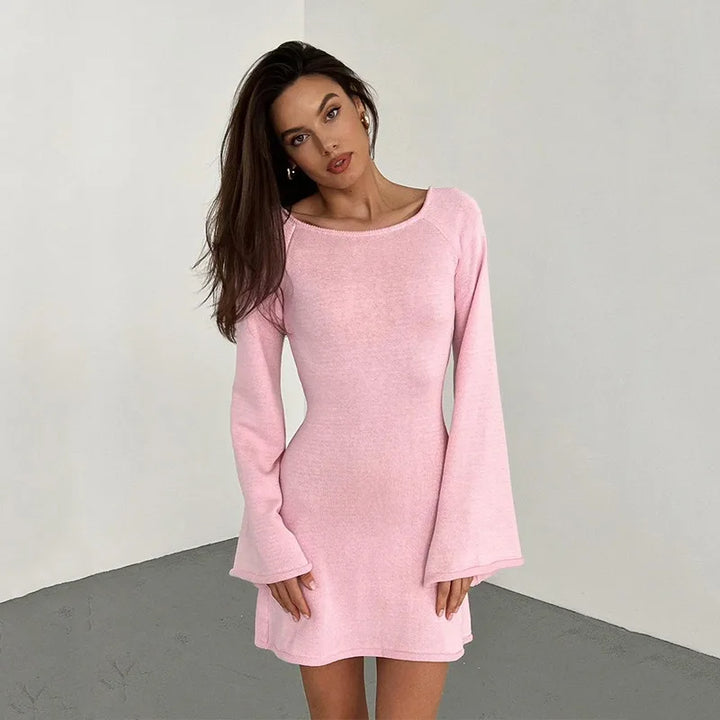Robe en maille dos nu