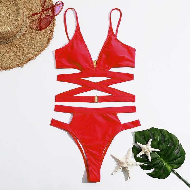 Maillot de bain bikini 2 pièces à brides