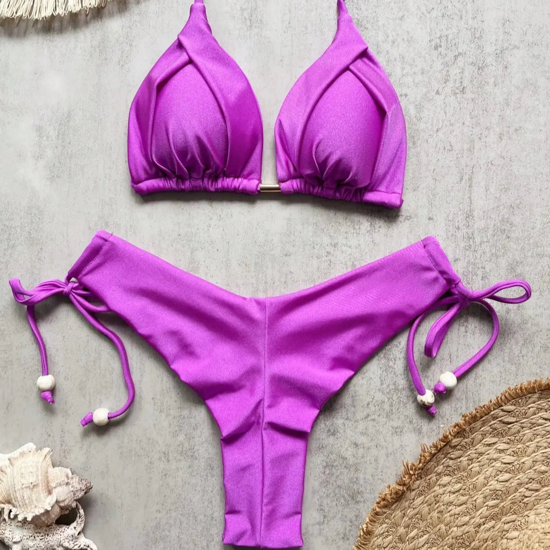 Bikini à cordons décoratifs
