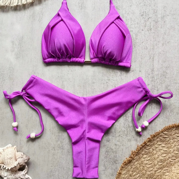 Bikini à cordons décoratifs