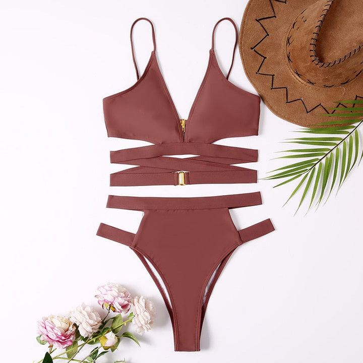 Maillot de bain bikini 2 pièces à brides