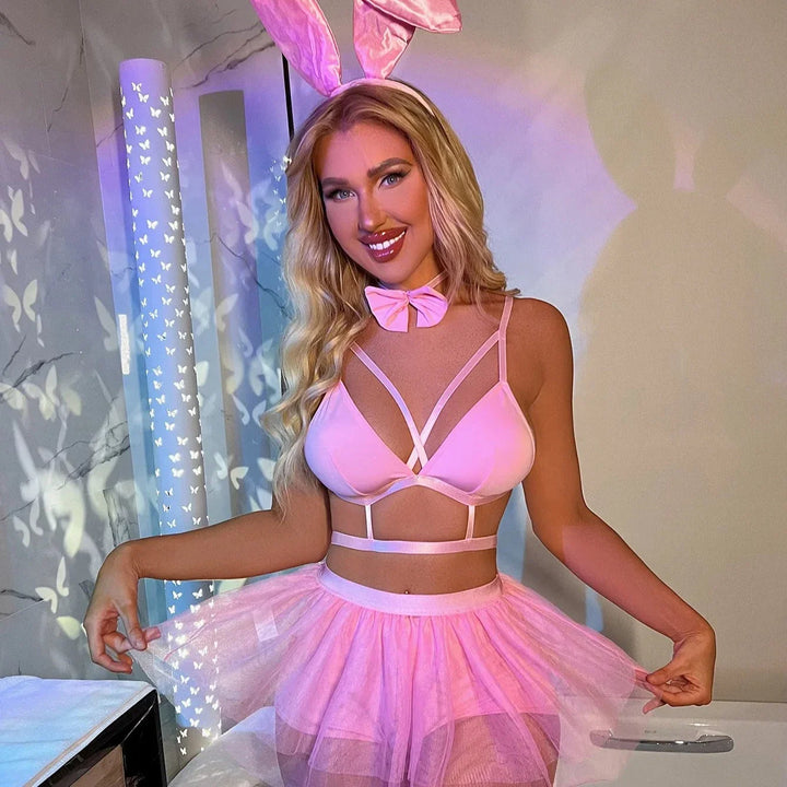 Ensemble de lingerie 5 pièces avec oreilles de lapin