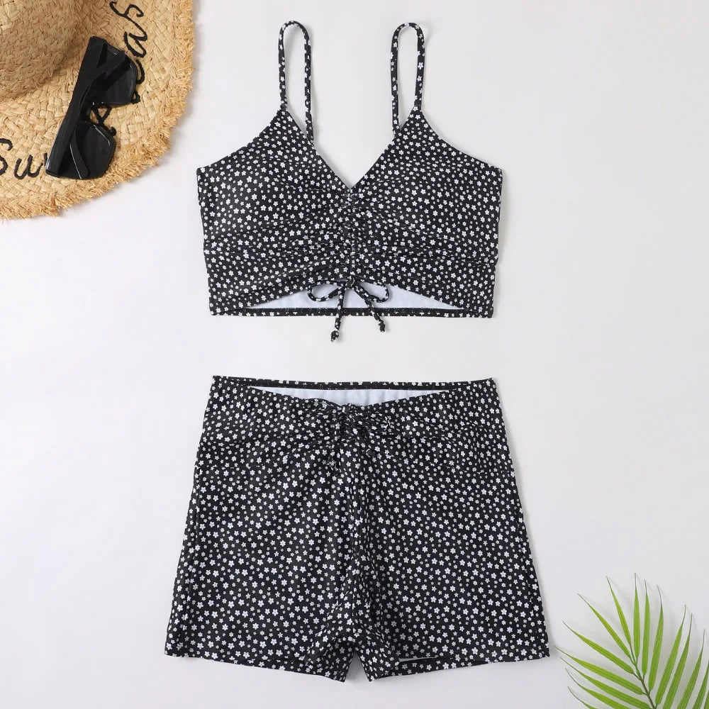 Maillot de bain avec short taille haute