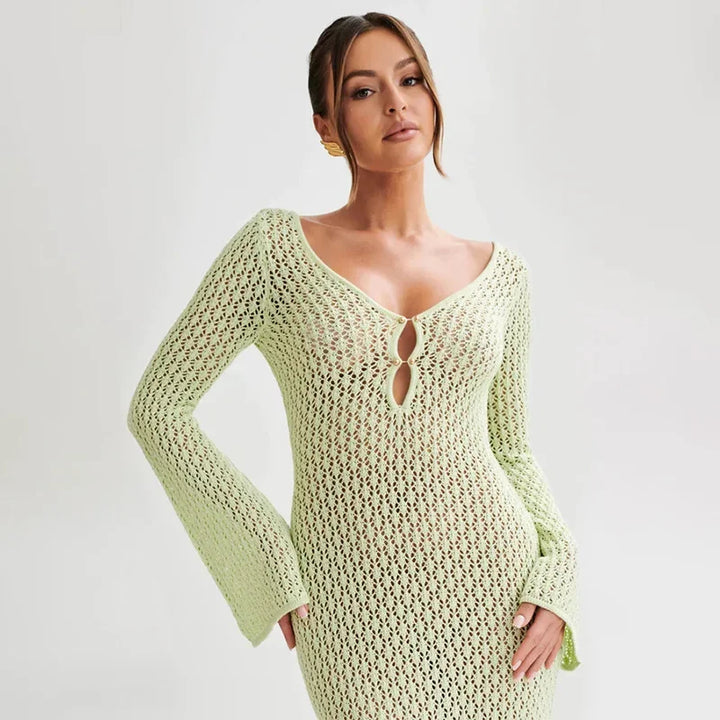 Longue robe de plage en maille