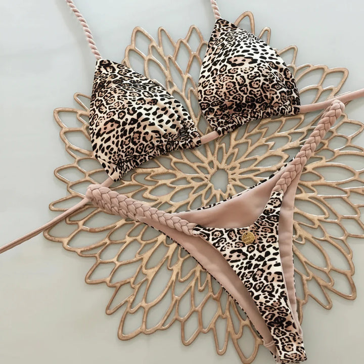 Maillot de bain à motif léopard
