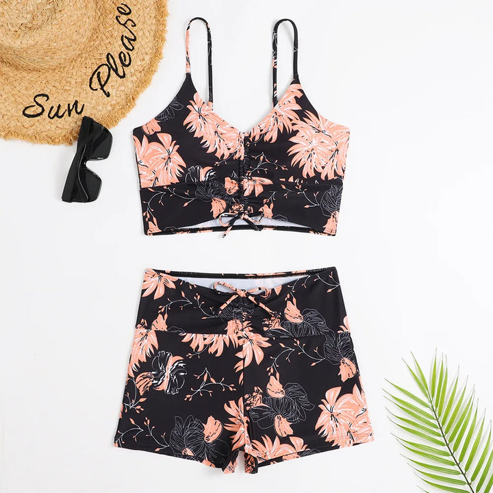 Maillot de bain avec short taille haute