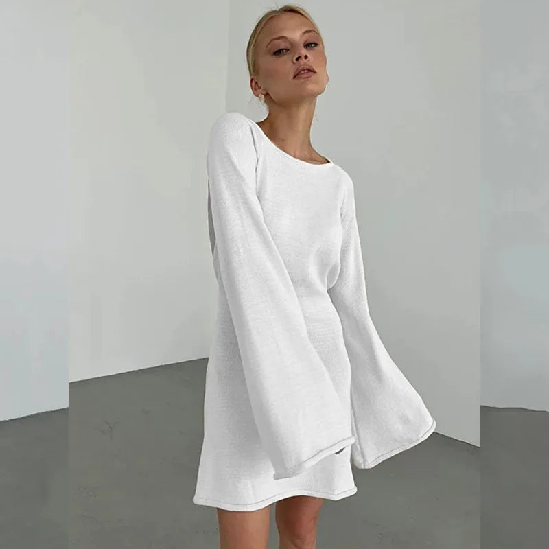 Robe en maille dos nu