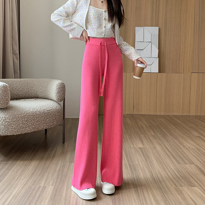Pantalon ample en maille à laçage