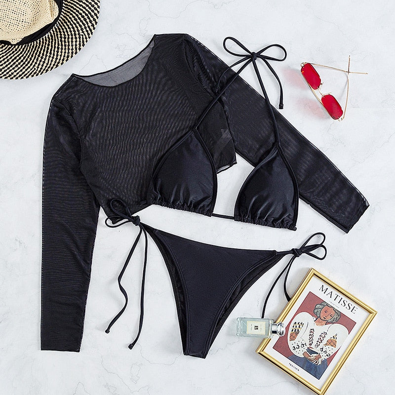 Bikini à top en résille