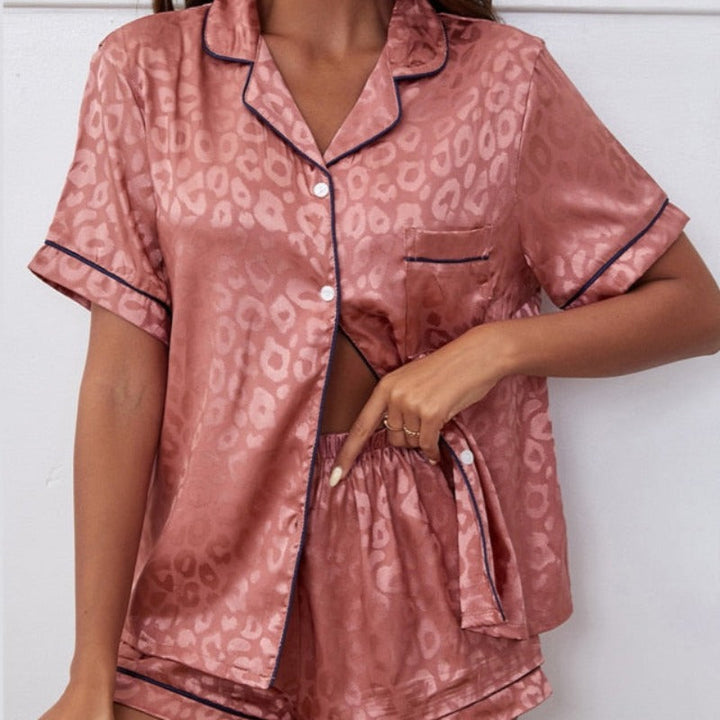 Pyjama 2 pièces en satin à taches