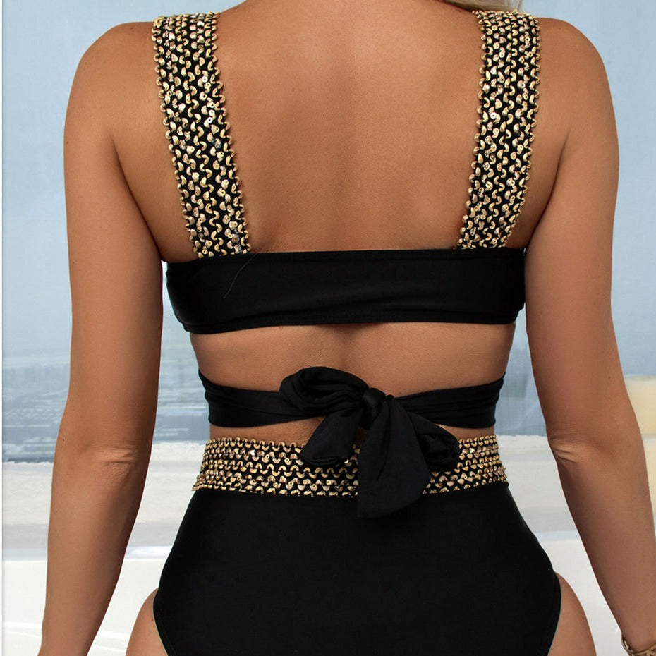 Maillot de bain 2 pièces taille haute