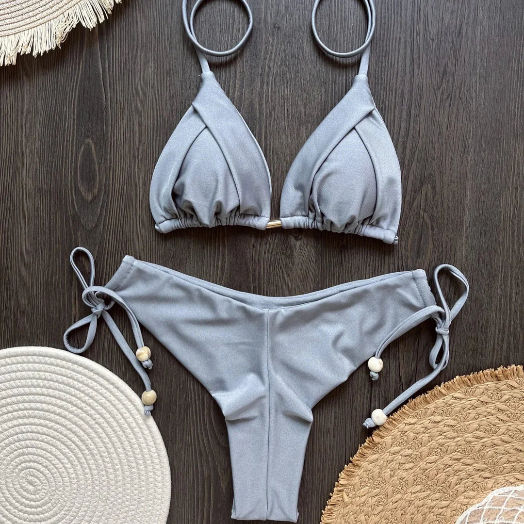 Bikini à cordons décoratifs