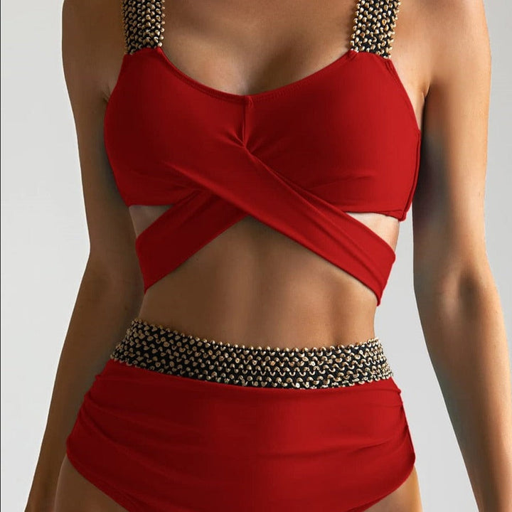 Maillot de bain 2 pièces taille haute