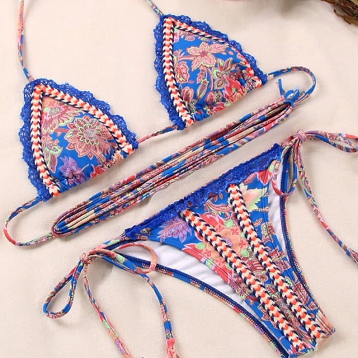 Maillot de bain 2 pièces noué au ventre