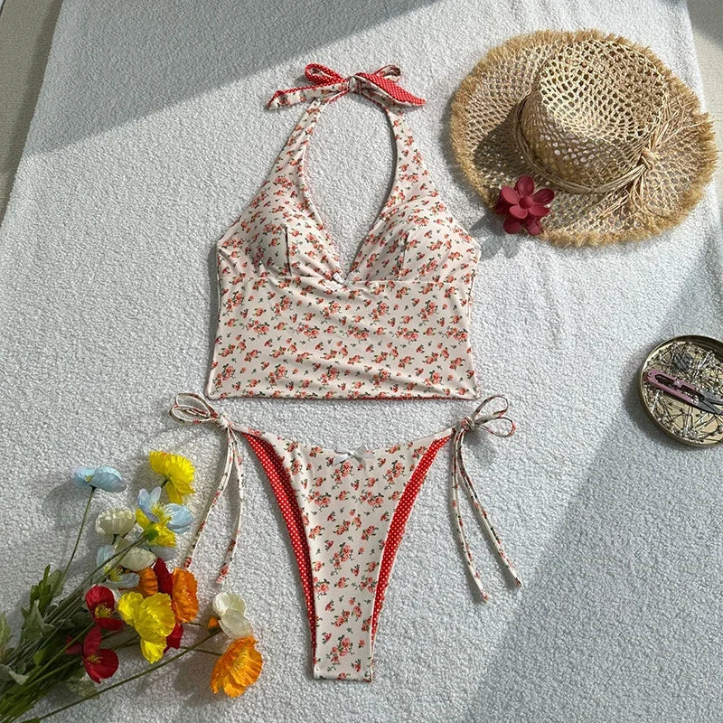 Maillot de bain à top attache nuque